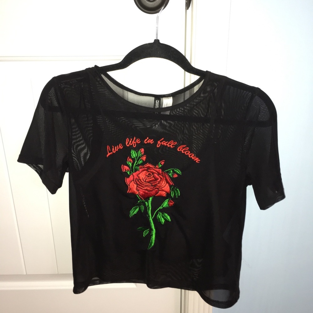 Side tie mesh crop top